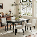 MALOL Dining Chairs Set of 4, Upholstered Corduroy Dining Room Chair with Wood Legs, Mid-Back Padded Kitchen Side Chairs for Dining Room, Beige