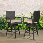 Ulax Furniture Outdoor Wicker Bar Height Stools