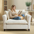 ERYE 46.9" Chenille Upholstered Accent Chair Wide Seat for Living Room Bedroom, Modern Leisure Cushion Armchair W/ 2 Pillows and Removable Cover for Home Apartment Office