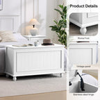 Scurrty Antique Style Storage Bench for End of Bed,Heavy Duty Long Ottoman Bench, Lift Top Storage Chest, Bench for Bedroom, Living Room Entryway (White)