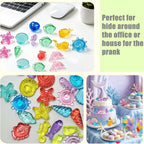 450 PCS Seashells Sensory Bin Filler, Mini Resin Ocean Seashell Animal Figures Diving Gems Vase Fillers for Fish Aquarium Fairy Garden Table Decorations