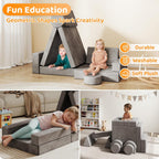 GITAWUSA 18Pcs Play Couch for Kids,Modular Kids Play Couch for Playroom Bedroom Living Room，Multifunctional Convertible Sofa for Boys & Girls