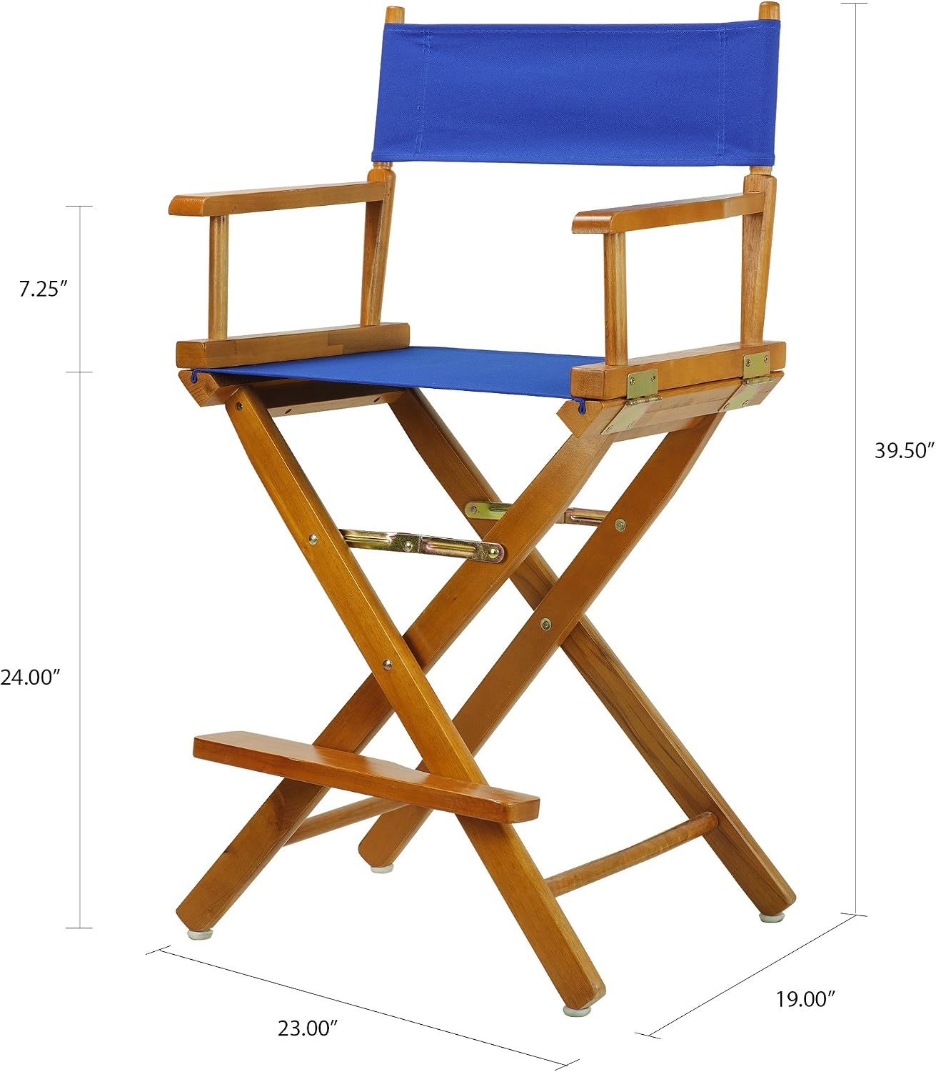 Casual Home 24" Director's Chair Honey Oak Frame-with Royal Blue Canvas, Counter Height