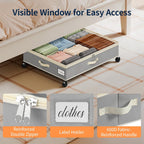 Yecaye 80L Under Bed Storage with Wheels, 2 Pack Under Bed Storage Containers with Lids for Clothes, Shoes and Blankets, Metal Rolling Underbed Storage Drawers for Bedrooms and Dorms, Grey