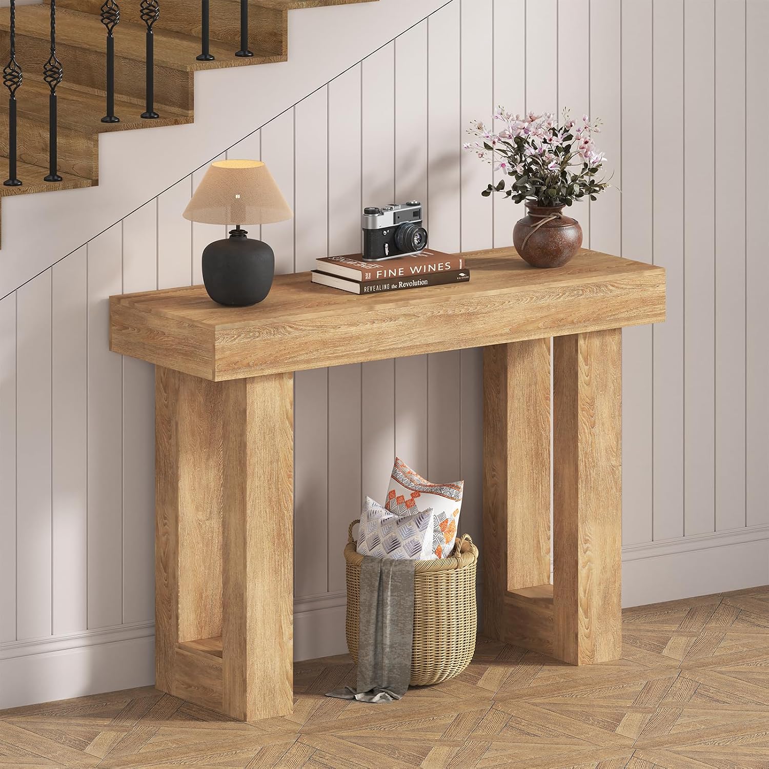 LIVEHOM Console Table for Entryway, Wood Sofa Table Behind the Couch, Narrow Entry Table Foyer Hallway Table for Living Room, Accent Table (39")