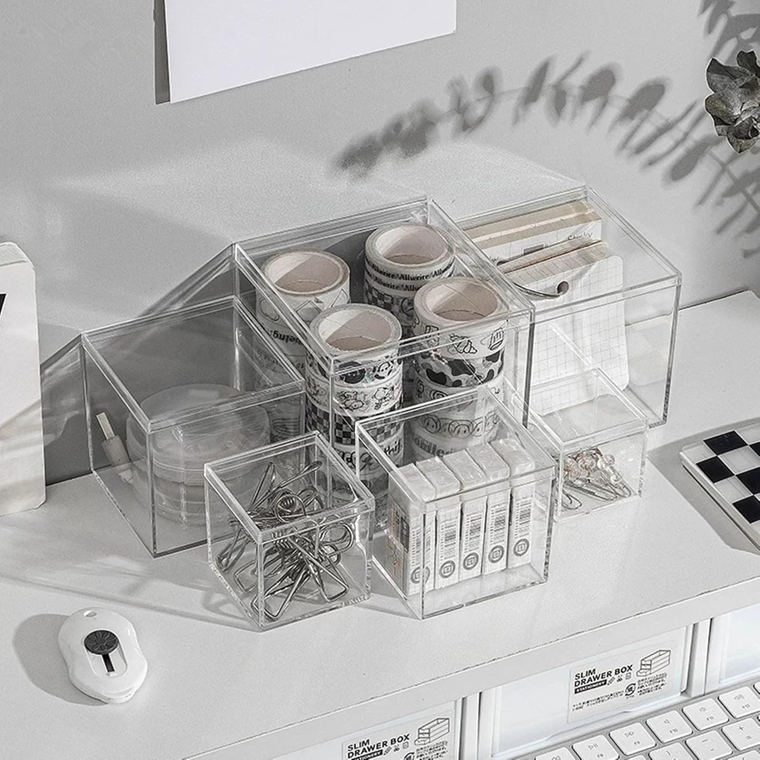 KissYou Acrylic Box Clear Box with Lid Acrylic Square Cube,24 Pack Small Plastic Storage Box Birthday Wedding Graduation Party Decoration