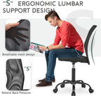 PayLessHere Office Chair Desk Chair Ergonomic Mesh Computer Chair Back Support Modern Executive Mid Back Rolling Swivel Back Support Chair for Home Office (Black)