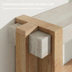 S.E.C.D 70.9-Inch Modern Console Table, Geometric Minimalism Entryway Sofa Table, Long Wood Foyer Tables for Entryway, Hallway, Living Room, Limestone and Natural Oak