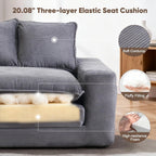 58" Sofa Bed, 2 in 1 Folding Convertible Sofa Bed Corduroy Boneless Loveseat Floor Sleeper Mattress Futon Couch Bed No Assembly for Apartment Bedroom Living Room 58-Grey