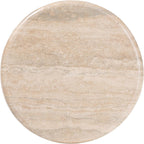 Bali & pari Usama End Table with Marble Stone Top - Sculpted Pedestal Accent Side Table for Living Room or Entryway