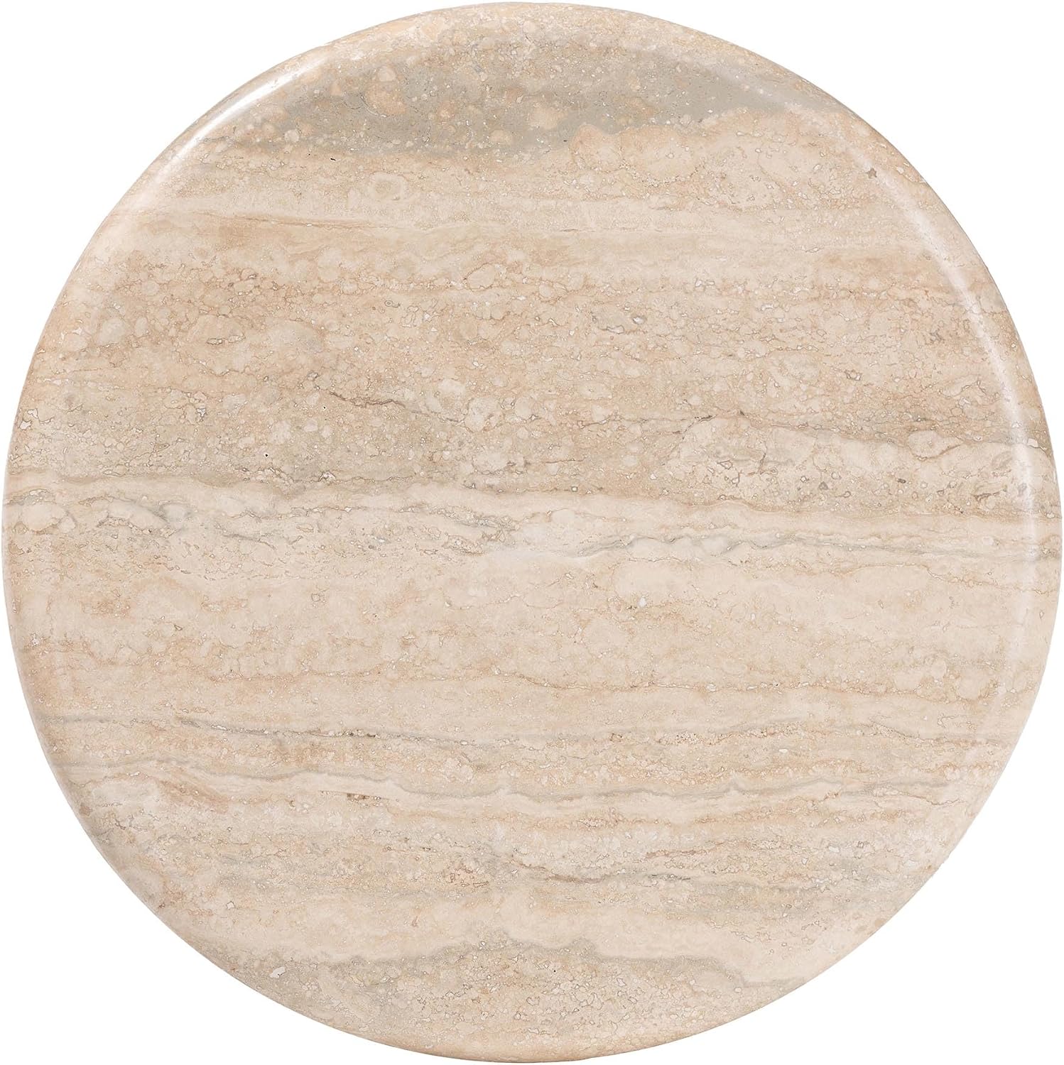 Bali & pari Usama End Table with Marble Stone Top - Sculpted Pedestal Accent Side Table for Living Room or Entryway