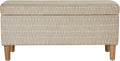 HomePop Malmo 36" Storage Bench - Tan Geometric Pattern