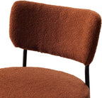 Brown Boucle Dining Chairs Set of 4, Modern Dining Room Chair with Larger Curved Backrest & Sturdy Metal Legs, Sturdy Construction Round Upholstered Dining Chairs for Kitchen, Living Room