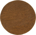 Elsie Outdoor Patio MGO Round Side Table, Rustic Accent End Table with Wood Grain Top and Textured Beige Base, Organic Modern Stand for Balcony Living Room Bedroom Garden
