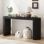 Curved Console Table with Unique Vertical Stripe,Suitable for Living Room,Study and Entrance