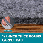 Waterproof Rug Pad Round 1/4Thick Waterproof Non-Slip Rug Pad,Pad for Hardwood Floors,Rug Pads for All Floors and Finishes, Keeps Carpets in Place Soft and Safe（5FT）