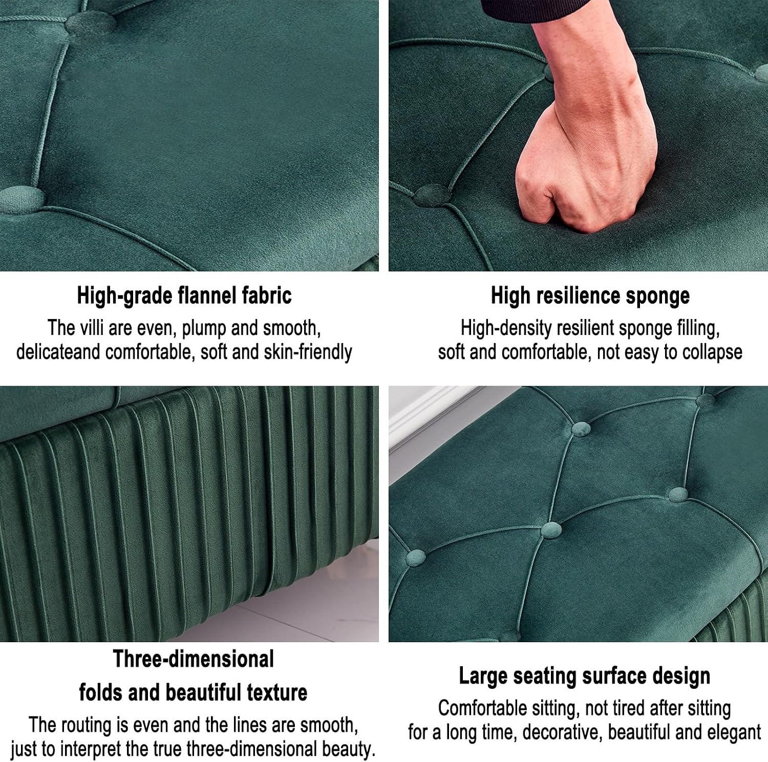 Entrance shoe-changing stool, bedroom storage stool with velvet surface, corner cushioned bench with storage, solid wood frame and sponge cushion, suitable for bedrooms, living rooms, entrances, etc.