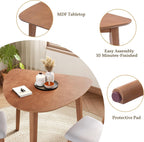 Merax Modern Triangular Side Table, Space-Saving 36 inch Wood Accent Table for Living Room, Bedroom, Solid Rubber Wood & MDF, Light Brown
