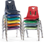 Jonti-Craft Berries 8142JC1003 Stacking Chair with Chrome-Plated Legs, 12" Height, Blue