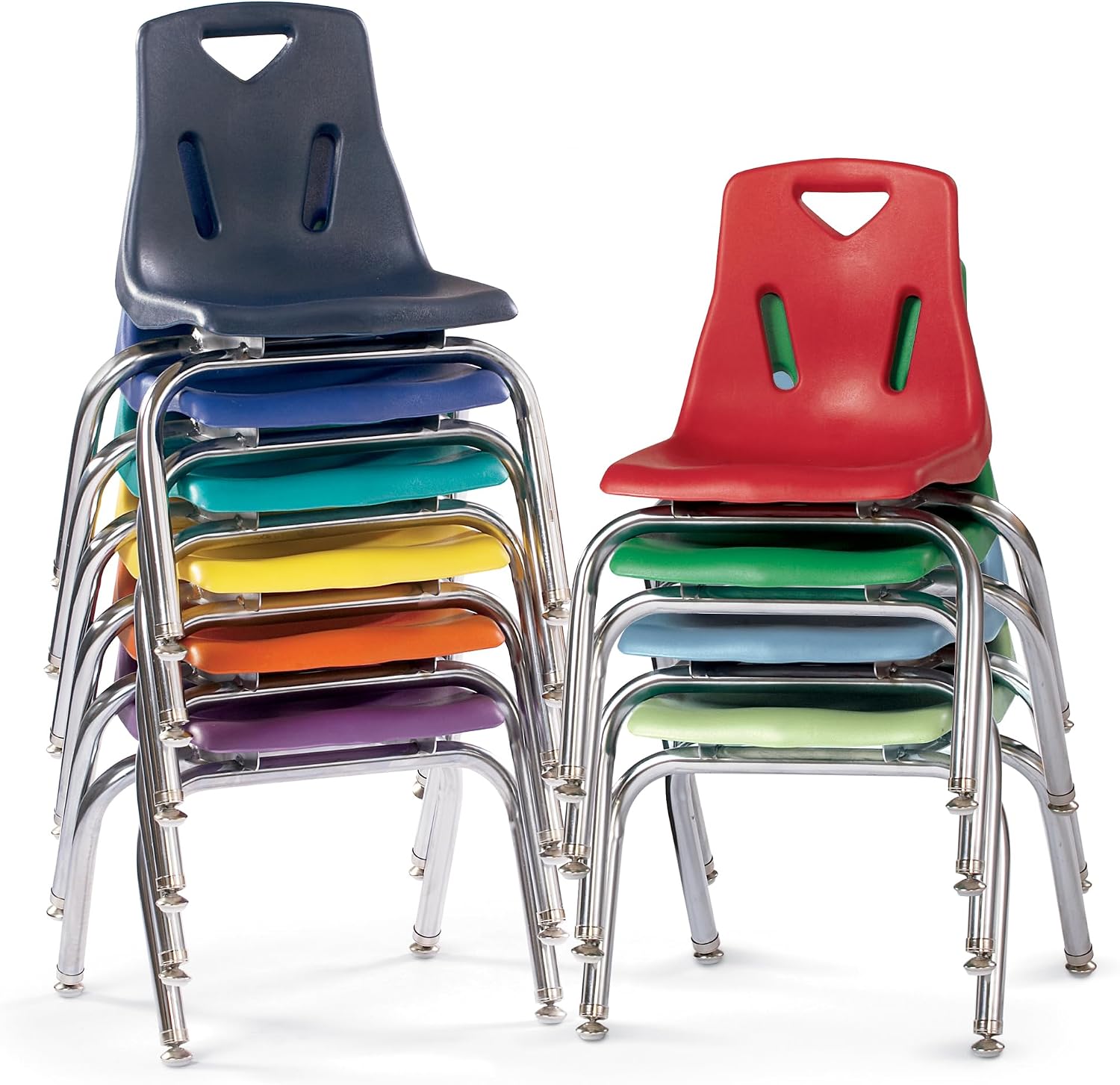 Jonti-Craft Berries 8142JC1003 Stacking Chair with Chrome-Plated Legs, 12" Height, Blue
