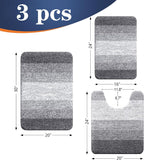 OLANLY Bathroom Rugs Sets 3 Piece, Soft Absorbent Microfiber Bath Mats and U-Shaped Contour Toilet Rug, Machine Wash Dry, Plush Shaggy Bath Mat Set for Bathroom (30"x20"+24"x16"+24"x20", Grey)