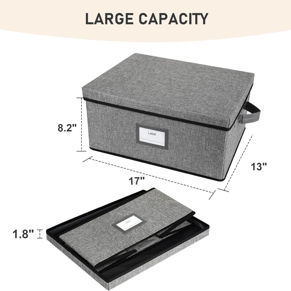 Lukeline VHS Storage Box with Lid, Large Capacity VHS Storage Case Holds 50 Tapes, Stackable VHS Holder Storage Containers for Living Room, Bedroom, Study Room,2-Pack