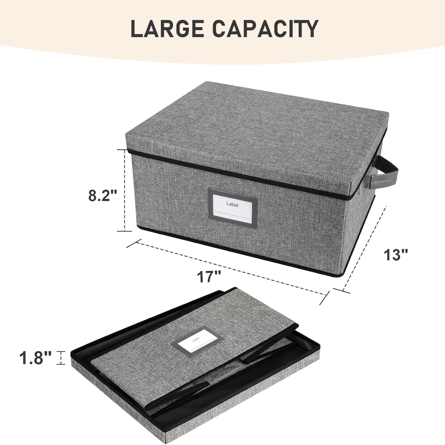 Lukeline VHS Storage Box with Lid, Large Capacity VHS Storage Case Holds 50 Tapes, Stackable VHS Holder Storage Containers for Living Room, Bedroom, Study Room,2-Pack