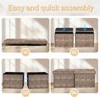Bsketa Storage Ottoman Bench with Folding Lid Ⅲ, Foot Stools Opens on Both Ends, Footrest Foldable Velvet Chest for Living Room, Bedroom, Entryway, End of Bed Storage Blanket Ottomans Leopard Print