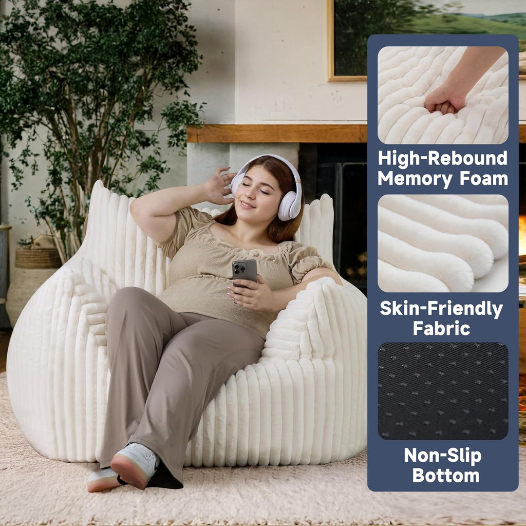 Oversized Bean Bag Chair for Living Room Furniture Bean Bag Chairs for Adults- Small Couch & Lounge Accent Chair for Living Room Chairs or Bedroom