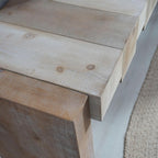 71" Rustic Wooden Console Table with Step-Block Design, Mid Century Modern Sofa Table Behind Couch, Farmhouse Wood Entryway Table for Living Room, Entrance