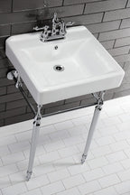 Kingston Brass KVPB2018W41 Edwardian 20-Inch Console Sink with Brass Legs, Polished Chrome