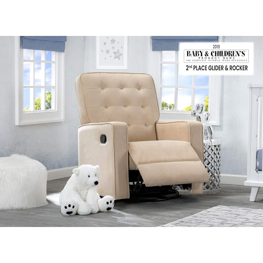 Delta Children Gavin Recliner Glider Swivel Chair Featuring LiveSmart Fabric by Culp - Stain-Resistant, Repels Moisture, Kid & Pet-Friendly Fabric, Sisal
