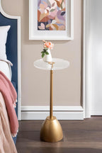 Kate and Laurel Acari Modern Round Pedestal Drink Table, 10 x 10 x 22, Clear Acrylic and Gold, Decorative End Table with Circle Acrylic Tabletop for Use as Small Plant Stand or Cute Living Room Accent