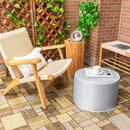 Multipurpose Outdoor Ottoman for Patio 20x14 Inches, Backyard, Additional Seating, Footrest, Side Table,Outdoor Patio Bean Bag Ottoman (Light Gray, Round)