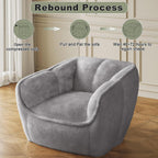 Bean Bag Chair,BeanBag Chairs for Adults,Oversized Bean Bag Couch,Grey Bean Bag with Memory Foam Filling,Faux Fur Reading Chair,Stuffed Floor Sofa for Bedroom Dorm Living Room, Apartment,Grey
