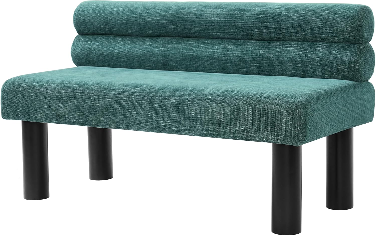 Christopher Knight Home Wally Fabric Upholstered Dining Bench, Long Dining Room Chair, Wooden Entryway Bench, Bedroom End of Bed Bench, Teal Green+Black