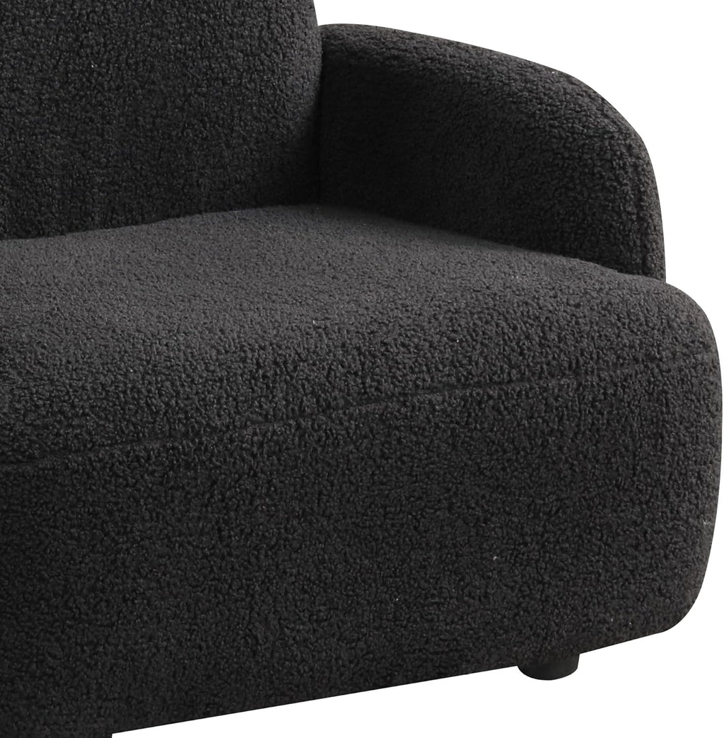 25.5" W Black Sherpa Bear Shaped Armchair
