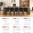 Extendable Dining Table with Built-in Power Outlet, 118” Expandable Dining Table for 11, Storage Cabinet Console Table, Modern Dining Room Furniture Gray
