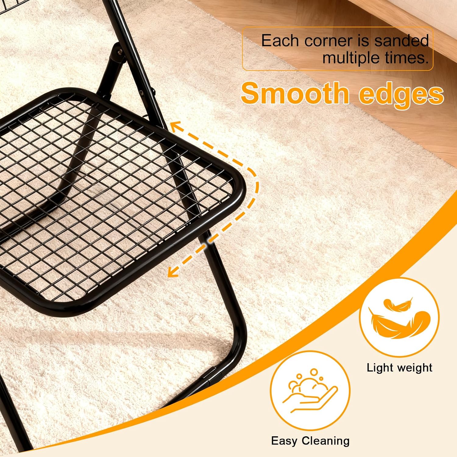 JPBSTO 12 Pack Folding Chair,Balck Color,Single Piece,Foldable Space - Saving Design for Indoor/Outdoor Use