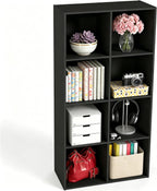 HealSmart 8 Cube Storage Organizer, 4 Tier Stackable Bookshelf, Open Cube Bookshelf with 4 Removable Back Panels, Suitable for Living Room, Bedroom, Home Office, 47.7" L X 11.6" W X 24" H, Black