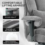 Efomao Executive Office Chair, Soft-Cushioned Computer Chair with Foot Rest, Fabric Home Office Desk Chairs, Big and Tall Office Chairs, Grey