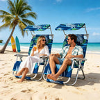 Suteck Zero Gravity Beach Chair with Canopy, Backpack Beach Chairs for Adults, Lightweight Adjustable Reclining Beach Chair with Shade, Folding Lay Flat Chair for Beach Poolside Outdoor