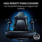 Razer Iskur V2 Gaming Chair: Adaptive Lumbar Support - Adjustable Lumbar Curve - High Density Foam Cushions - Reactive Seat Tilt &152-degree Recline - 4D Armrests - Synthetic Leather - Black
