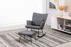 Bonrcea Nursery Rocking Chair, Glider Chair,Rocking Accent Chair with Lumbar Pillow and Ottoman for Nursery/Living Room/Bedroom
