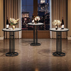 HOOBRO Bar Table, 23.6-Inch Round Pub Table, Frosted Glass Cocktail Table with Sturdy Iron Frame & Adjustable Feet, Modern Small Coffee for Home Bar, Kitchen, Living Room, Outdoor, Black BK96BT01