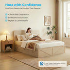 Mjkone Murphy Bed, Cabinet Beds Queen Size with Mattress Included, 3-in-1 Convertible Sofa Furniture Sets, Hidden Chest Bed with Storage Drawers, Guest Sleeper Beds for Small Room, Apartment - Wood
