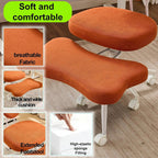 Ergonomic Cross Legged Office Chair with Wheels, 360° Swivel Adjustable Height Meditation Chair, Kneeling Posture Seat with High Back & Lumbar Support for Home Office, Yoga, Study(Orange)