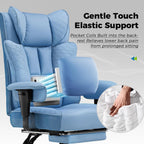 GTPLAYER Big and Tall Office Chair, Wide Ergonomic Gaming Chair with Deluxe Embossing Designed Leather with Foot Rest,150°Reclining Adjustable Soft Armrests Pocket Spring Back Support and Pillow