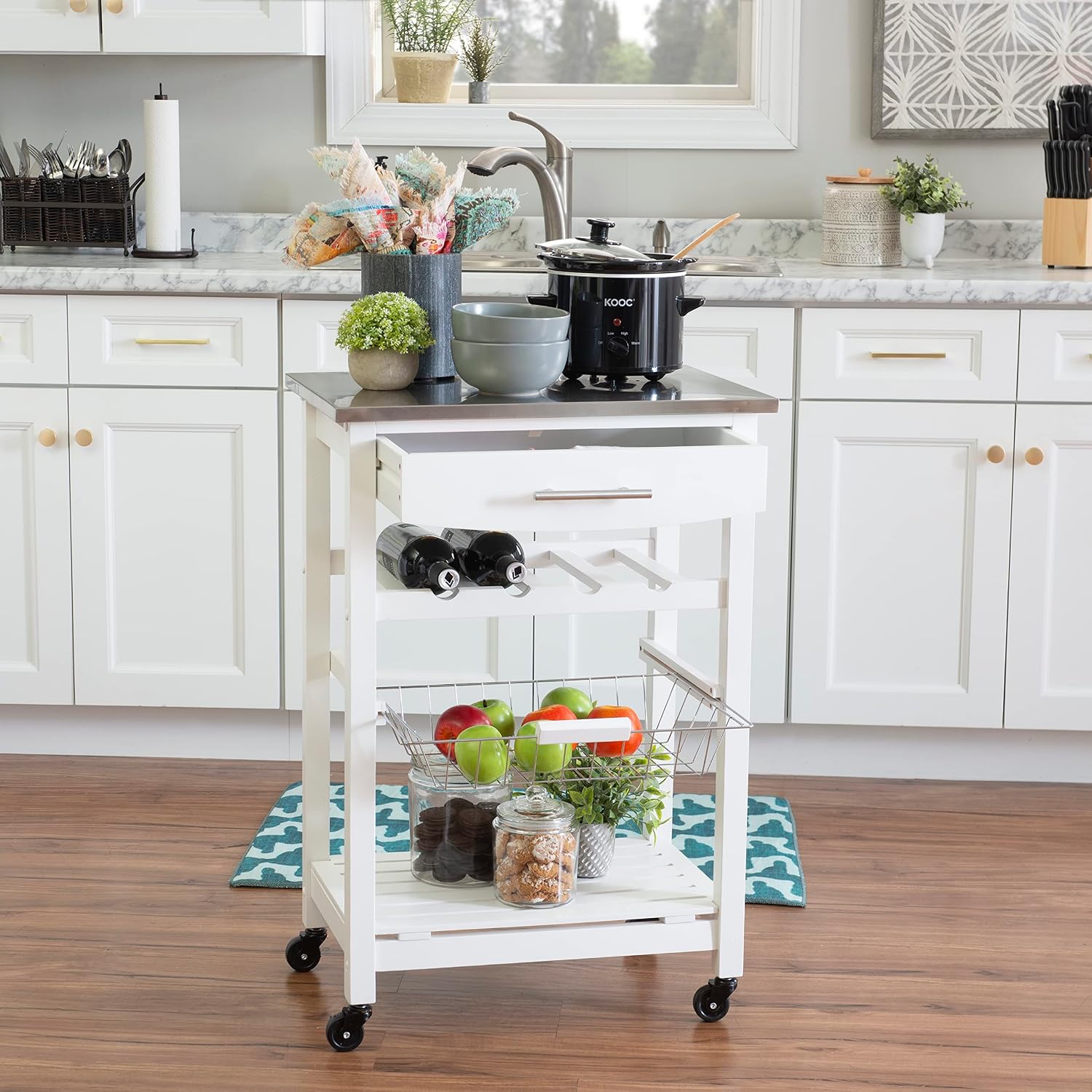 Linon Home Décor Kitchen Cart White