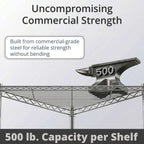24" x 24" x 33.5" NSF Triangle Wire Corner Add-On Shelf, Replacement Shelf for Shelving Unit Rack